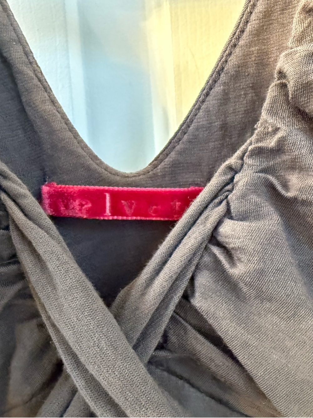Velvet Sleeveless Gray Tank Dress - Picture 3 of 3